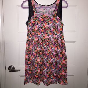 Neon flower sun dress